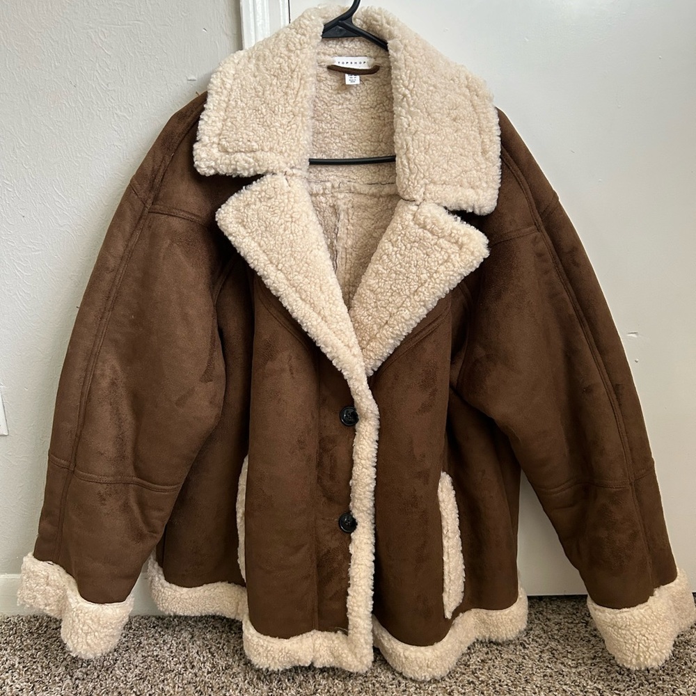 Top shop brown Shearling Jacket